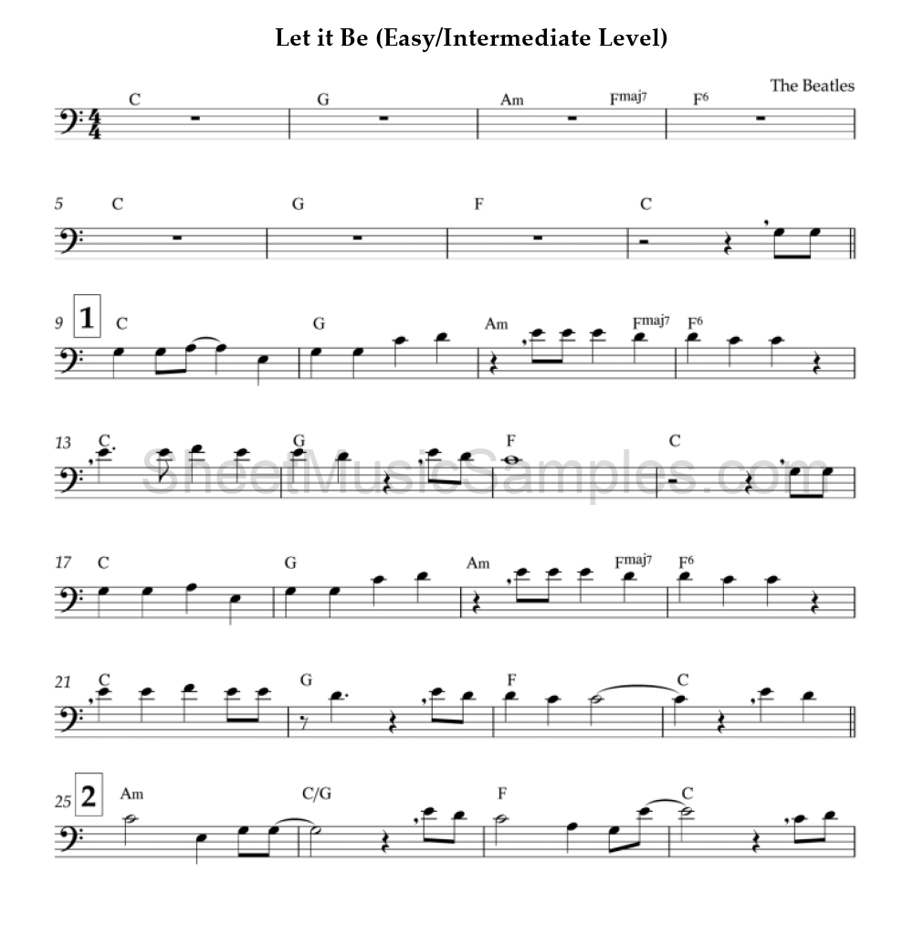 Let it Be (Easy/Intermediate Level)