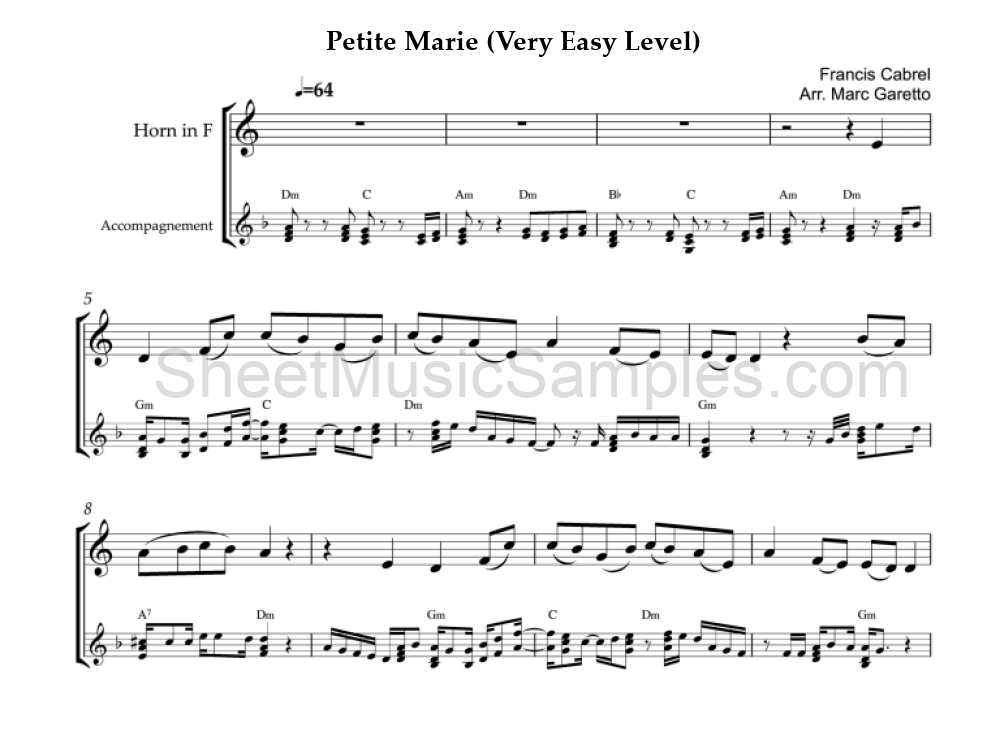 Petite Marie (Very Easy Level)