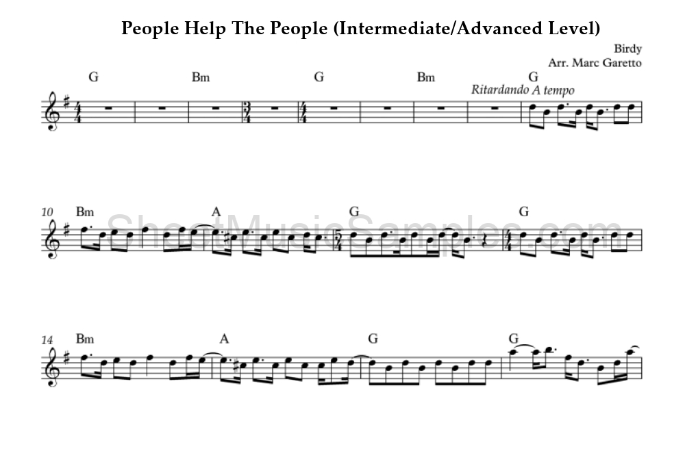 People Help The People (Intermediate/Advanced Level)