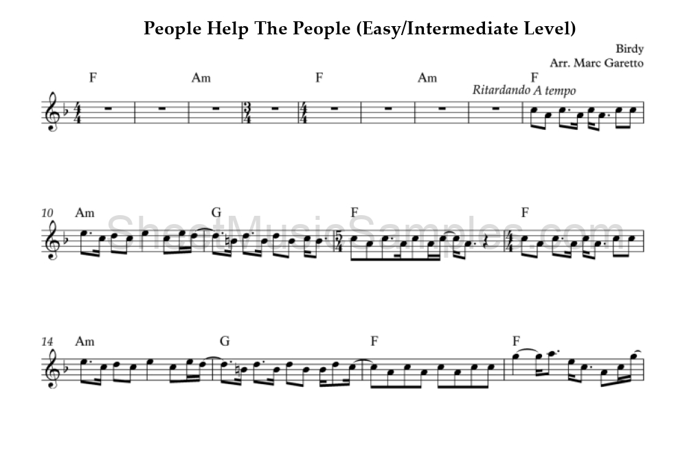 People Help The People (Easy/Intermediate Level)