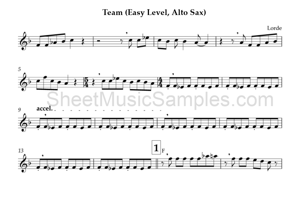 Team (Easy Level, Alto Sax)