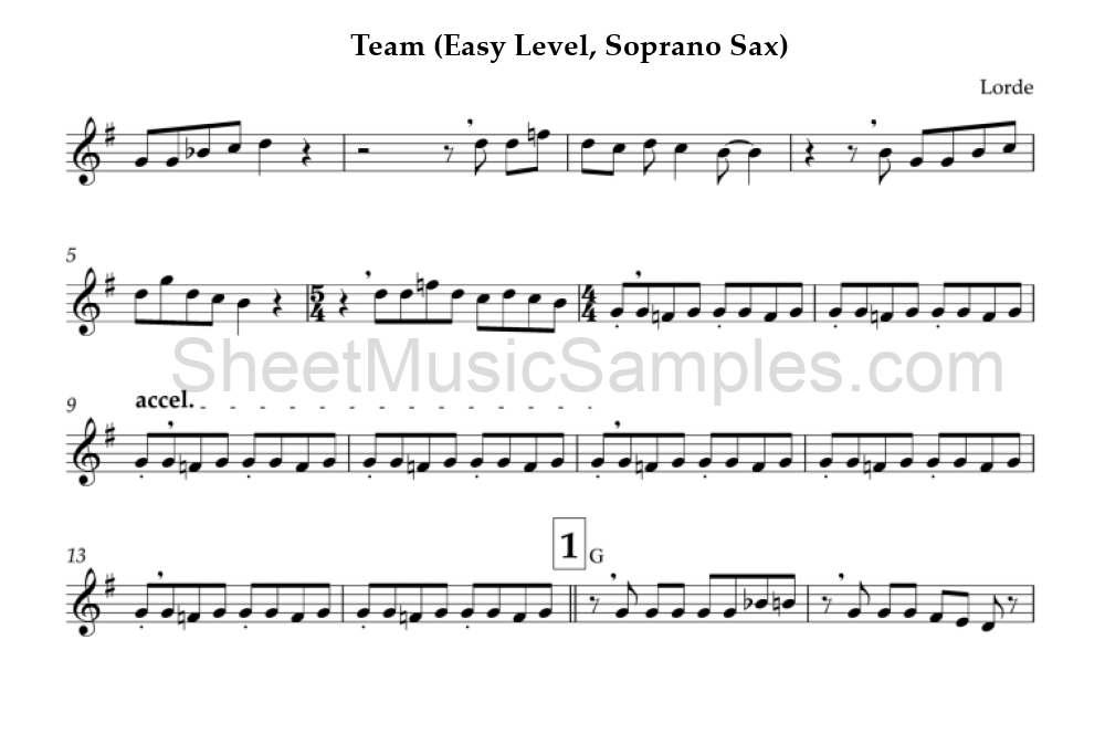 Team (Easy Level, Soprano Sax)