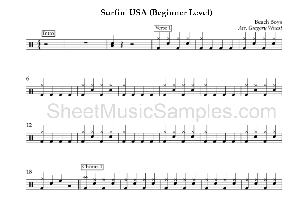 Surfin' USA (Beginner Level)