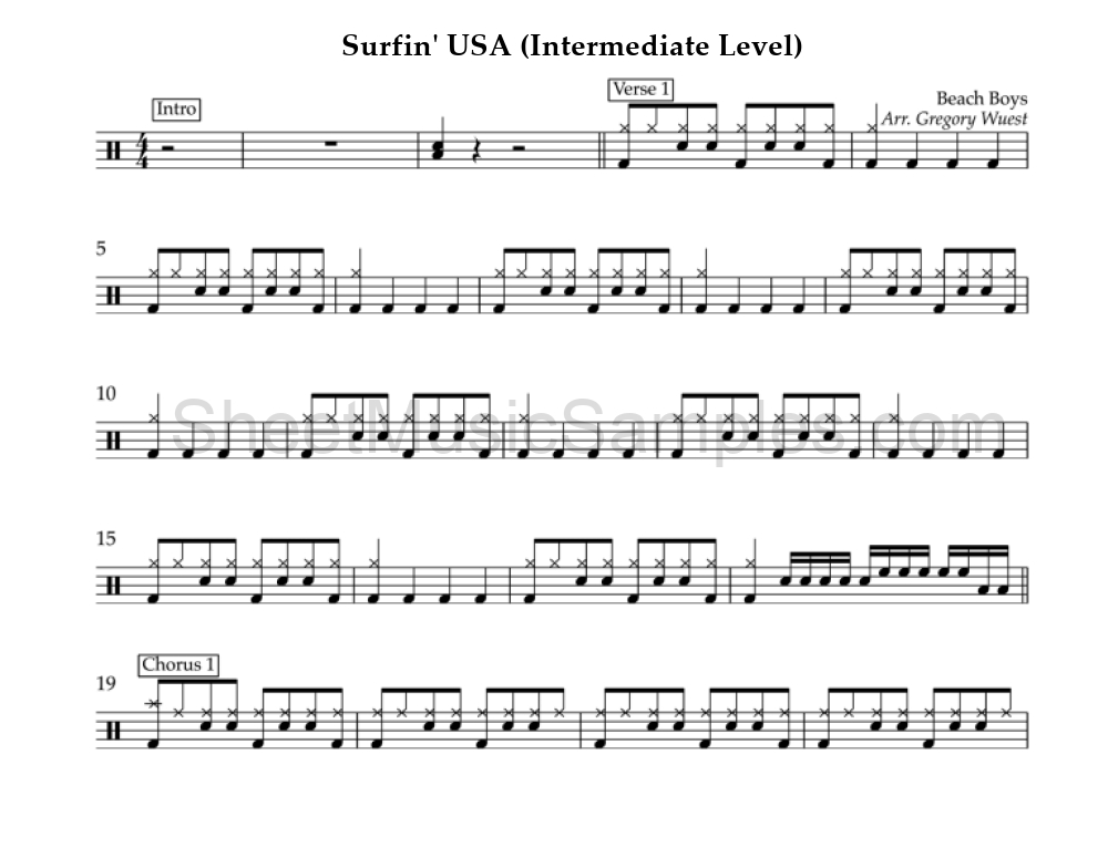 Surfin' USA (Intermediate Level)