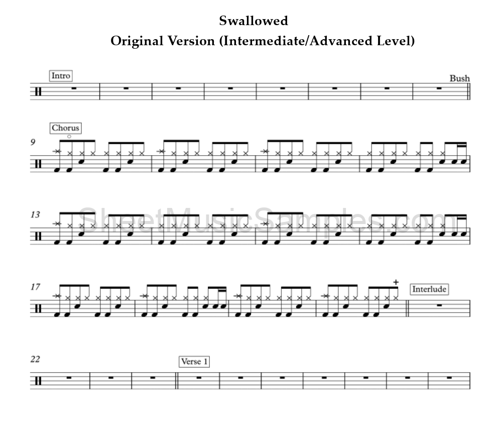 Swallowed - Original Version (Intermediate/Advanced Level)