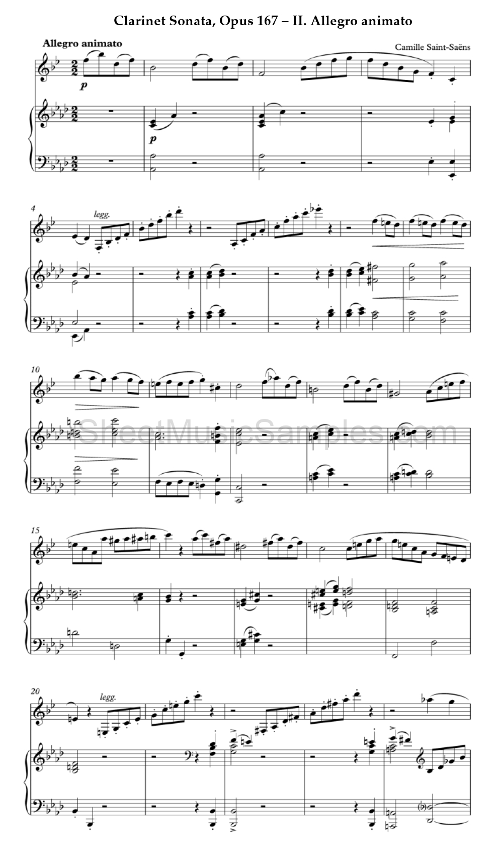 Clarinet Sonata, Opus 167 – II. Allegro animato