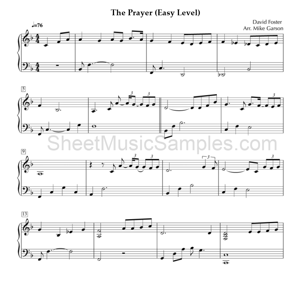 The Prayer (Easy Level)