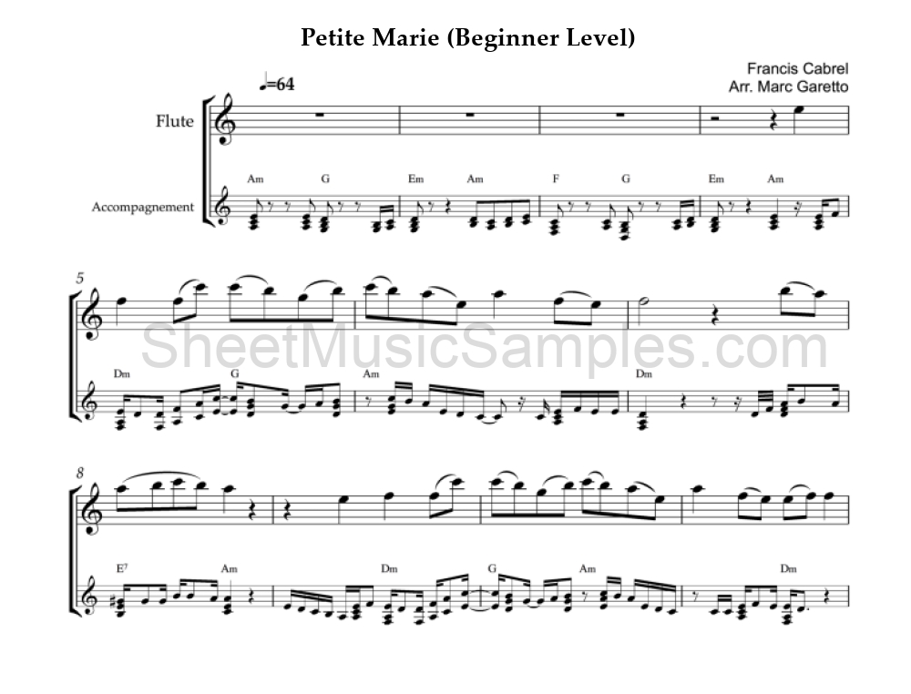 Petite Marie (Beginner Level)