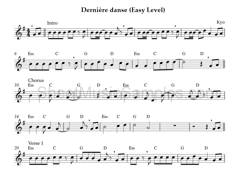 Dernière danse (Easy Level)