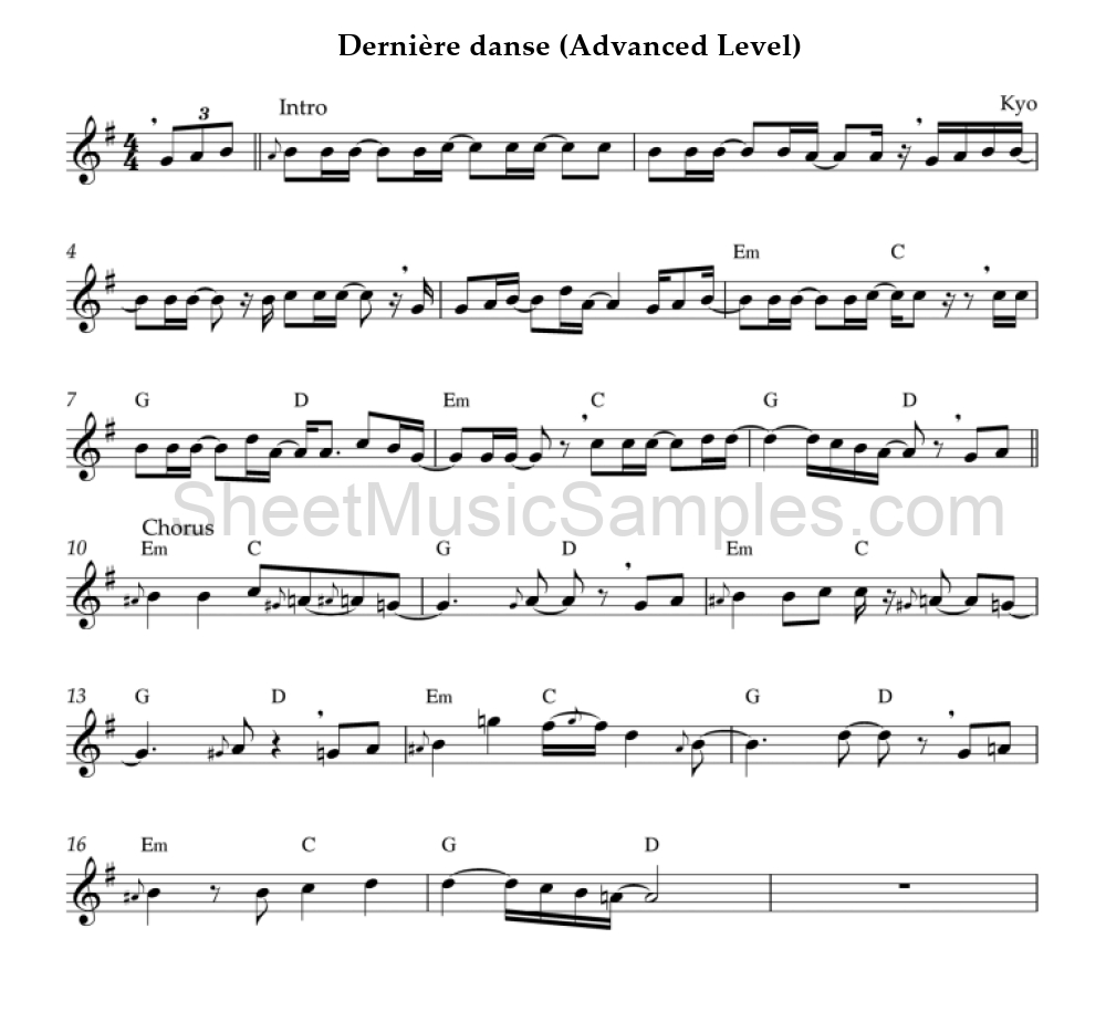 Dernière danse (Advanced Level)