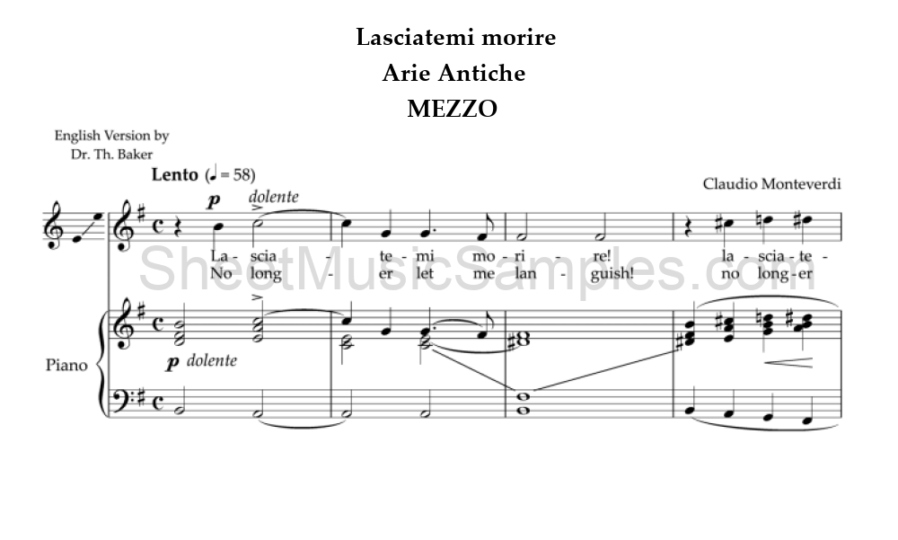 Lasciatemi morire - Arie Antiche - MEZZO