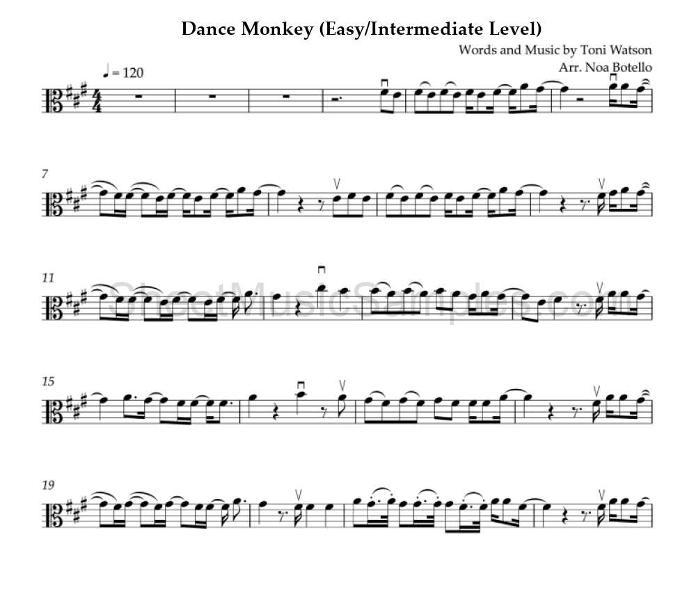 Dance Monkey (Easy/Intermediate Level)