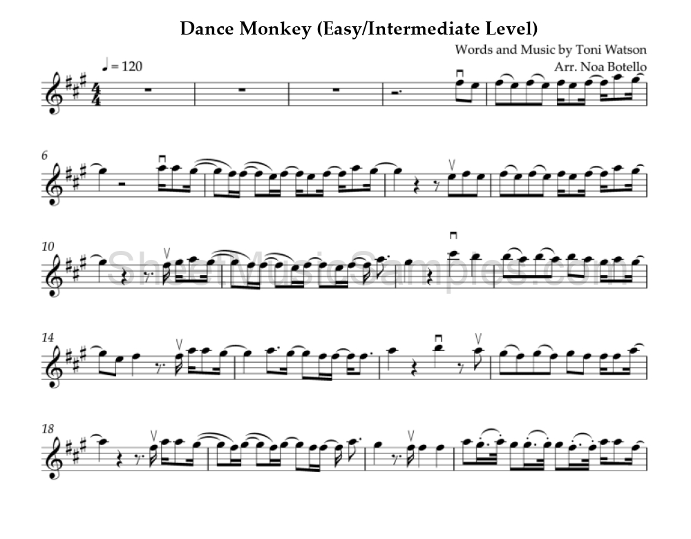 Dance Monkey (Easy/Intermediate Level)