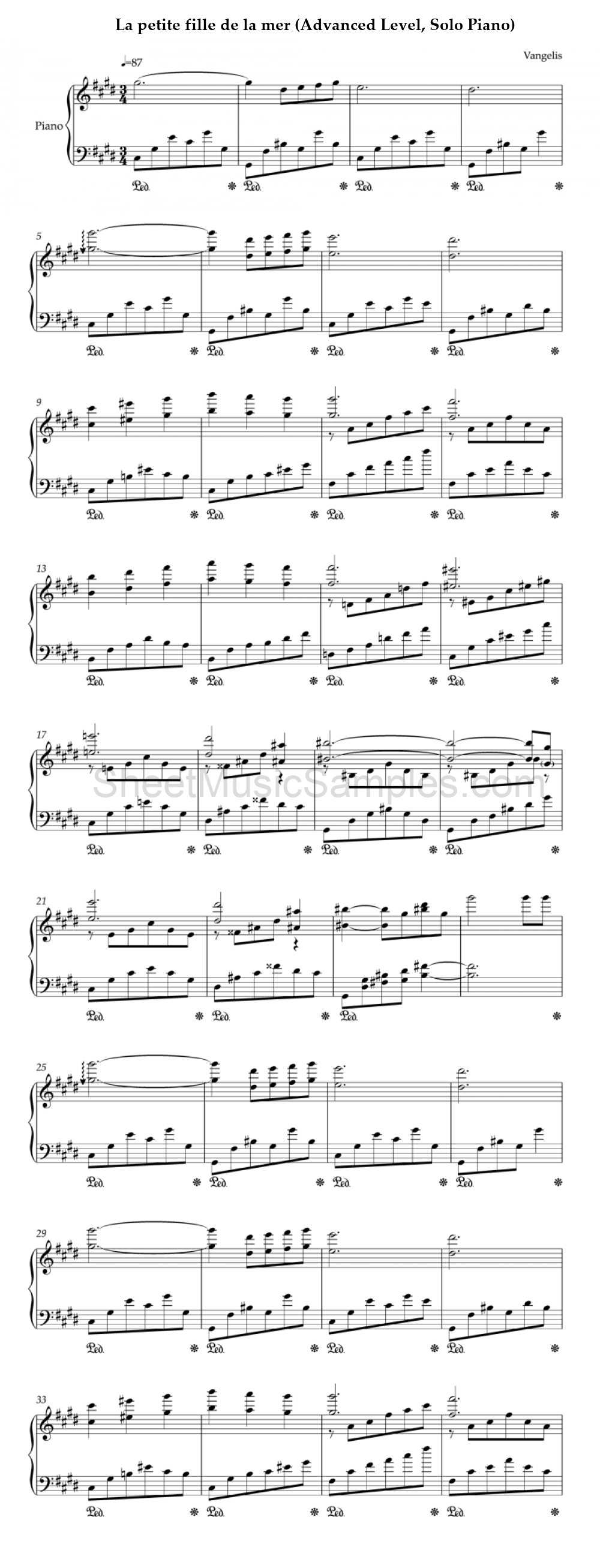 La petite fille de la mer (Advanced Level, Solo Piano)