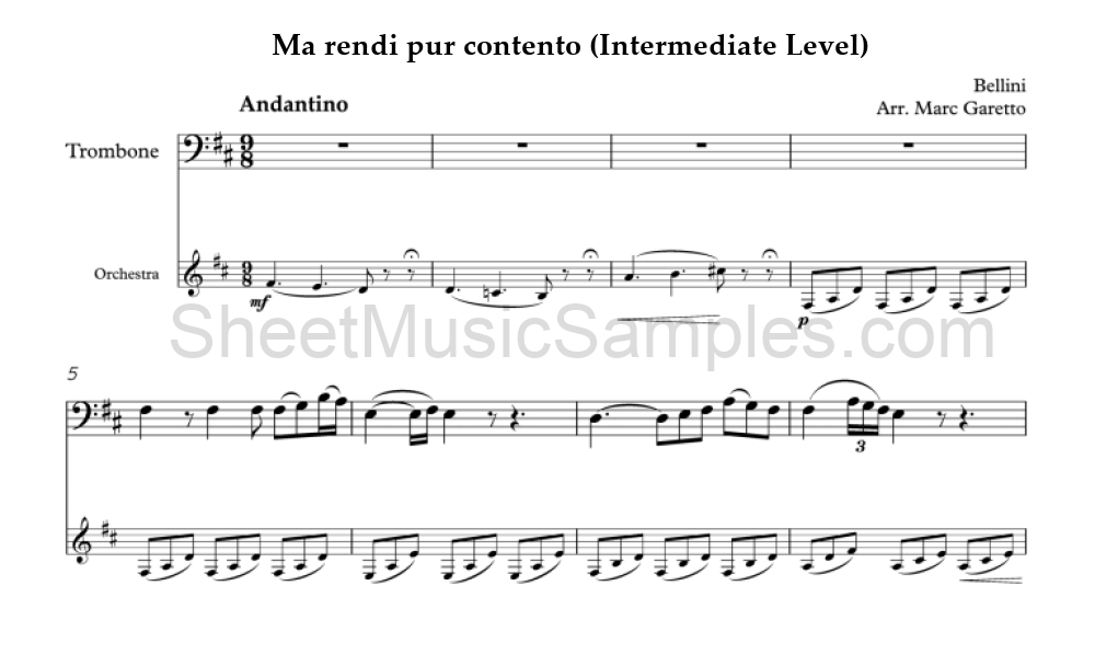 Ma rendi pur contento (Intermediate Level)