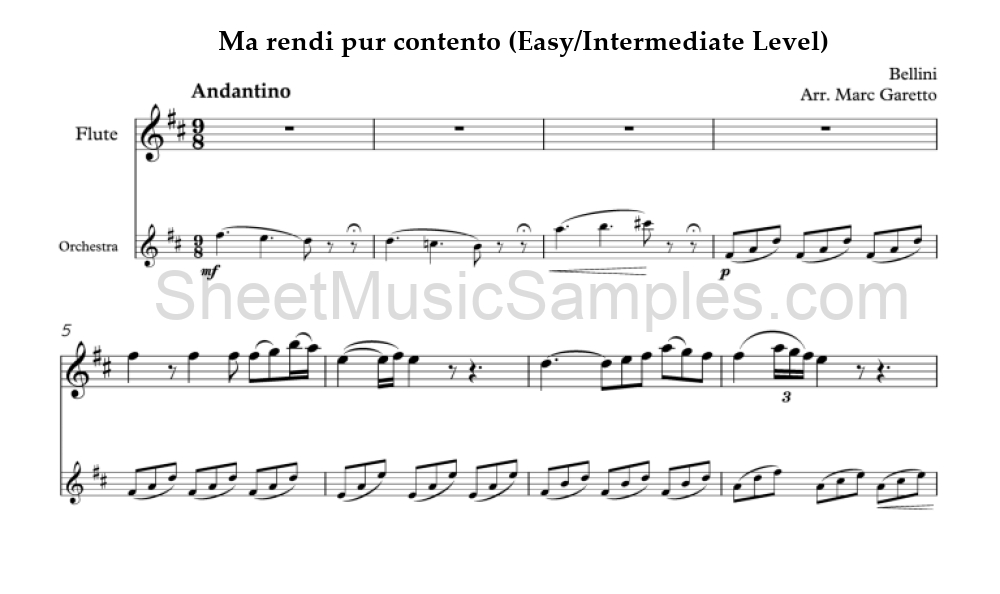 Ma rendi pur contento (Easy/Intermediate Level)