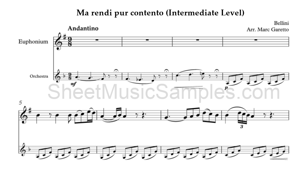 Ma rendi pur contento (Intermediate Level)