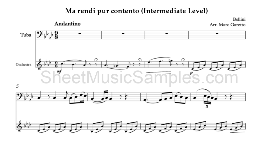 Ma rendi pur contento (Intermediate Level)