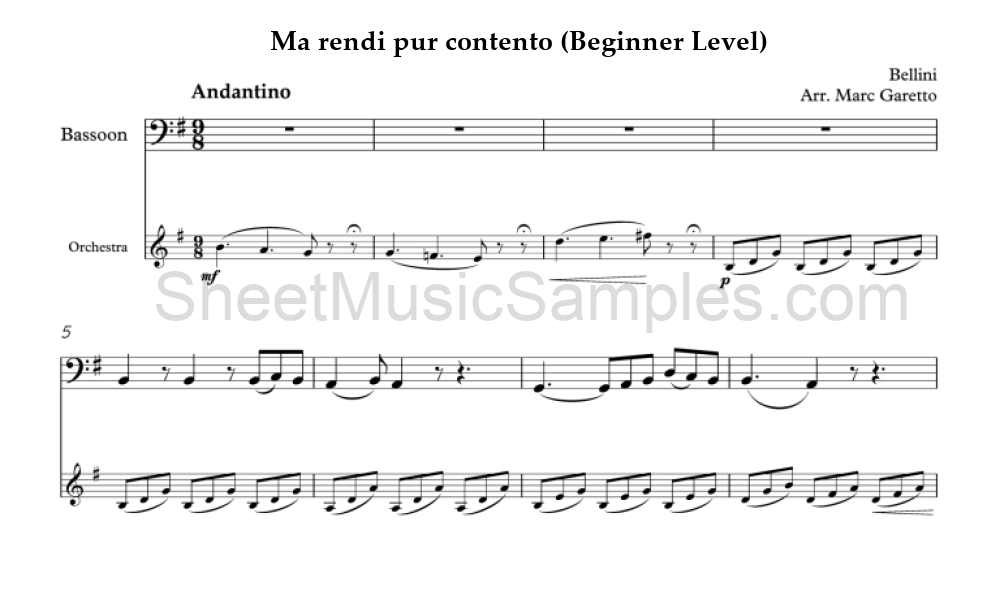 Ma rendi pur contento (Beginner Level)