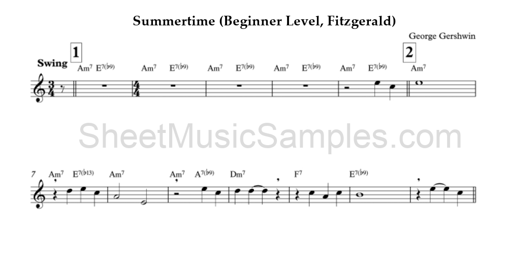 Summertime (Beginner Level, Fitzgerald)