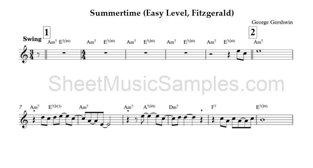 Summertime (Easy Level, Fitzgerald)