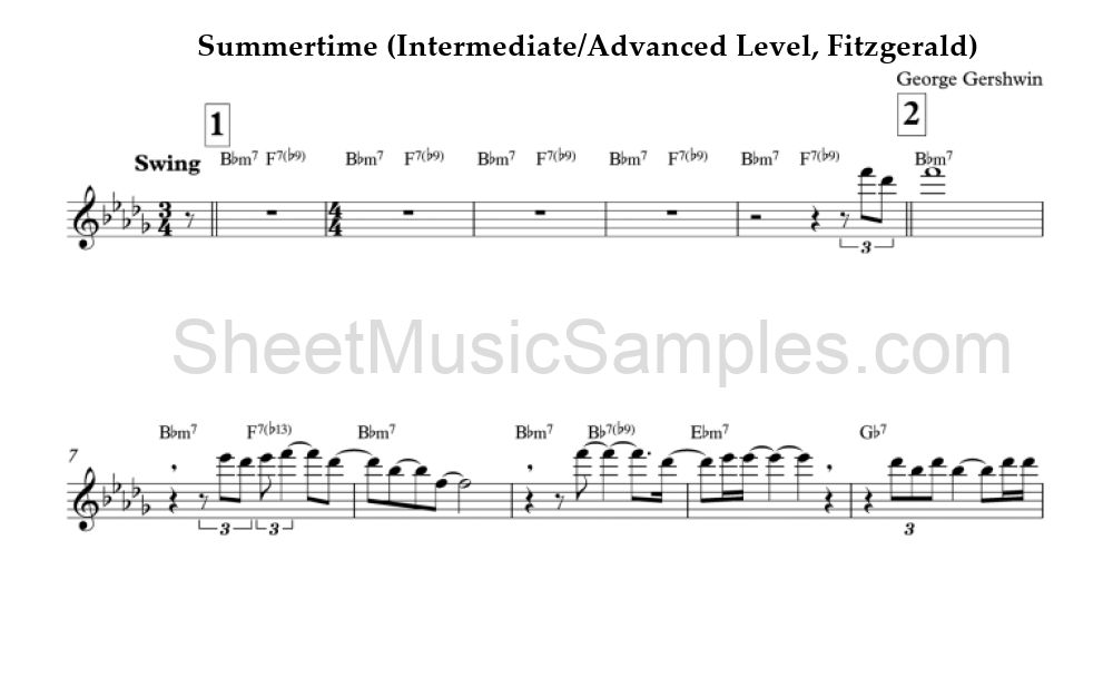 Summertime (Intermediate/Advanced Level, Fitzgerald)