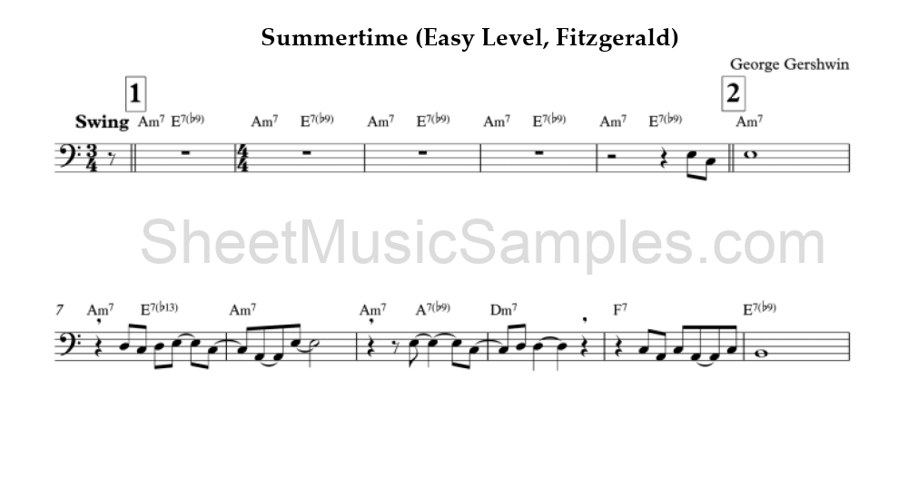 Summertime (Easy Level, Fitzgerald)