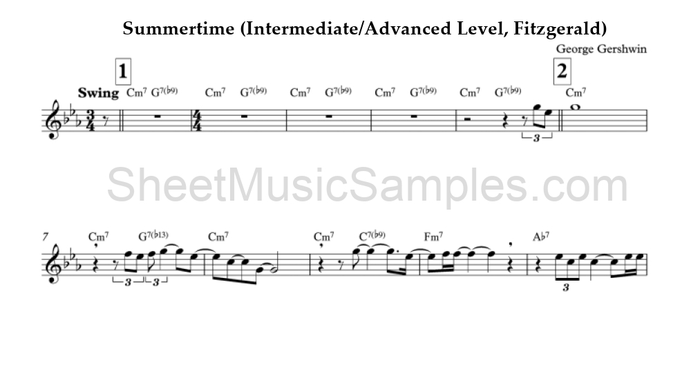 Summertime (Intermediate/Advanced Level, Fitzgerald)