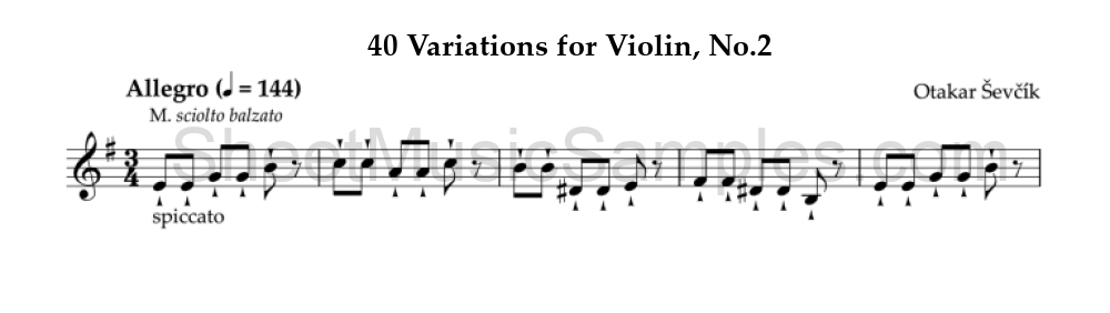 40 Variations for Violin, No.2