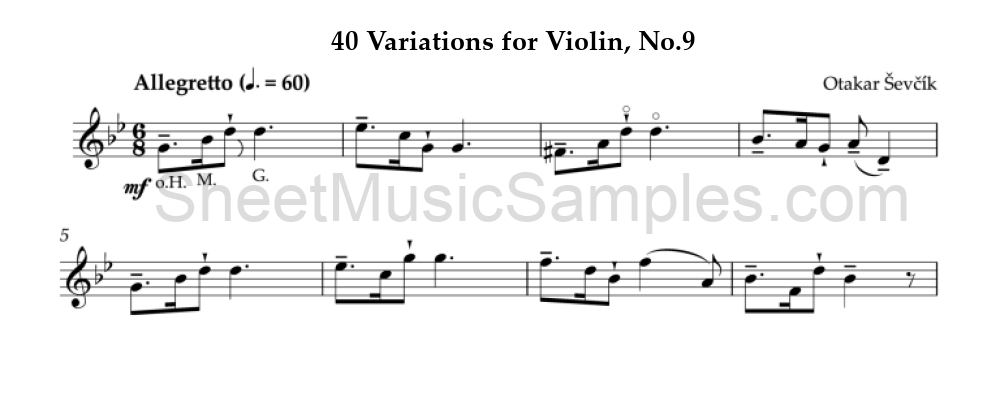 40 Variations for Violin, No.9