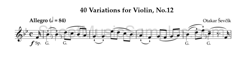 40 Variations for Violin, No.12