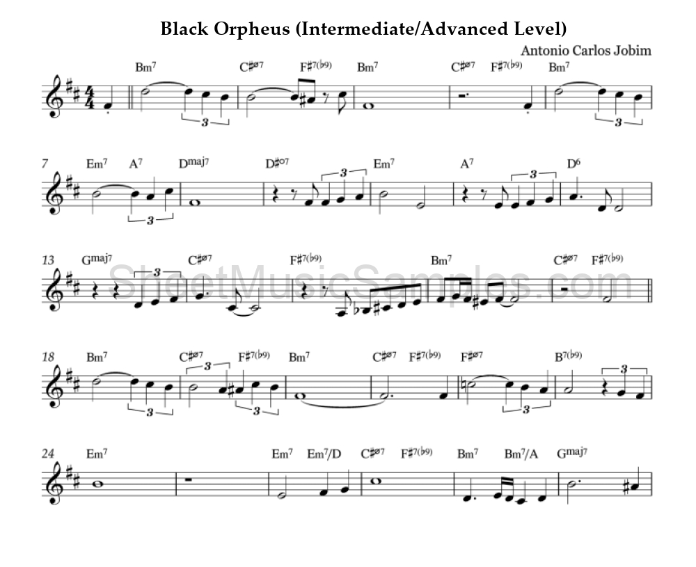 Black Orpheus (Intermediate/Advanced Level)