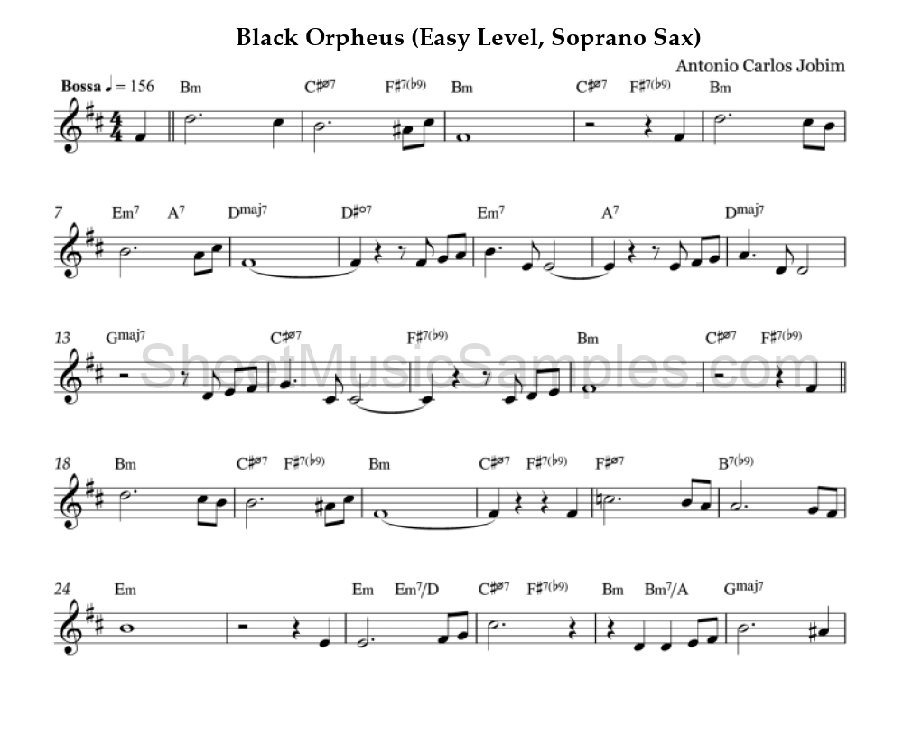 Black Orpheus (Easy Level, Soprano Sax)