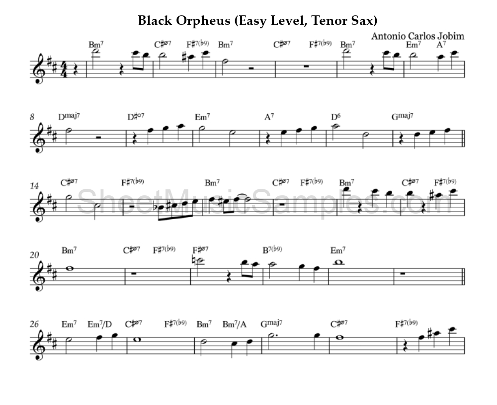 Black Orpheus (Easy Level, Tenor Sax)