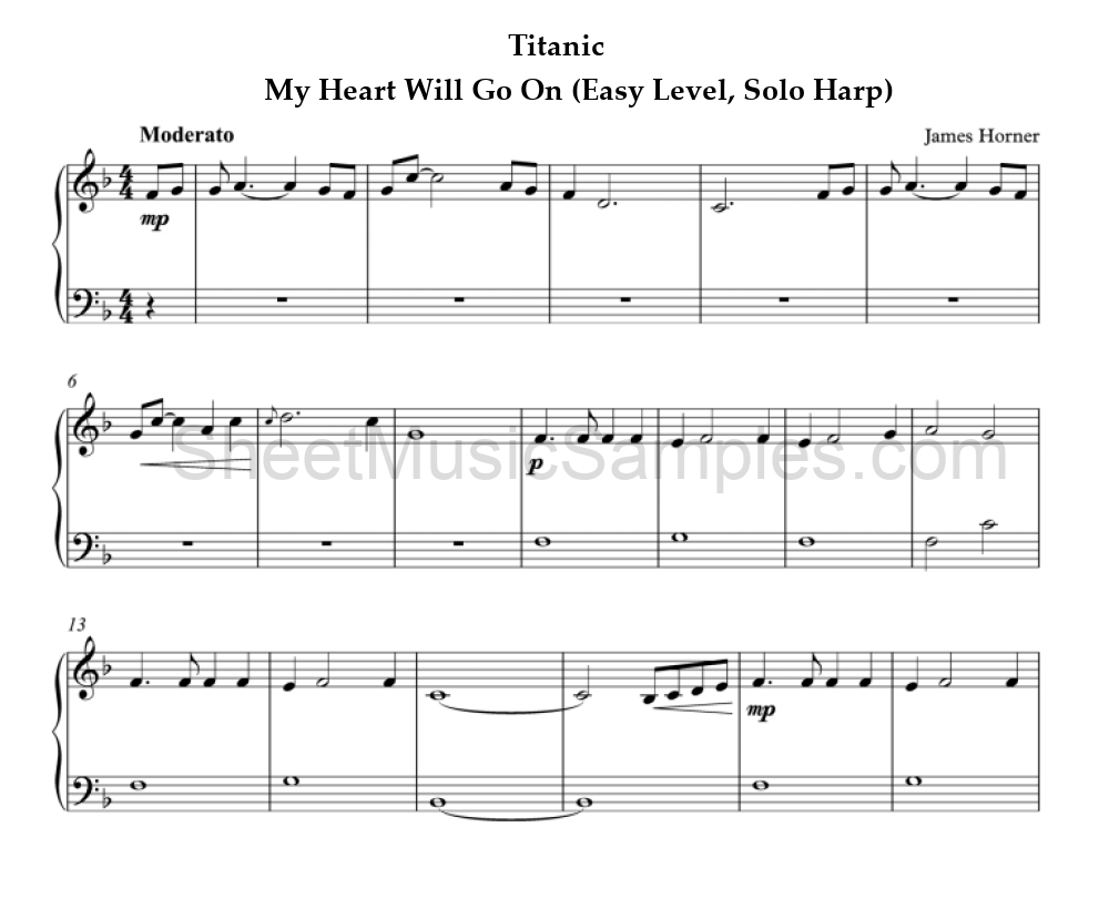 Titanic - My Heart Will Go On (Easy Level, Solo Harp)