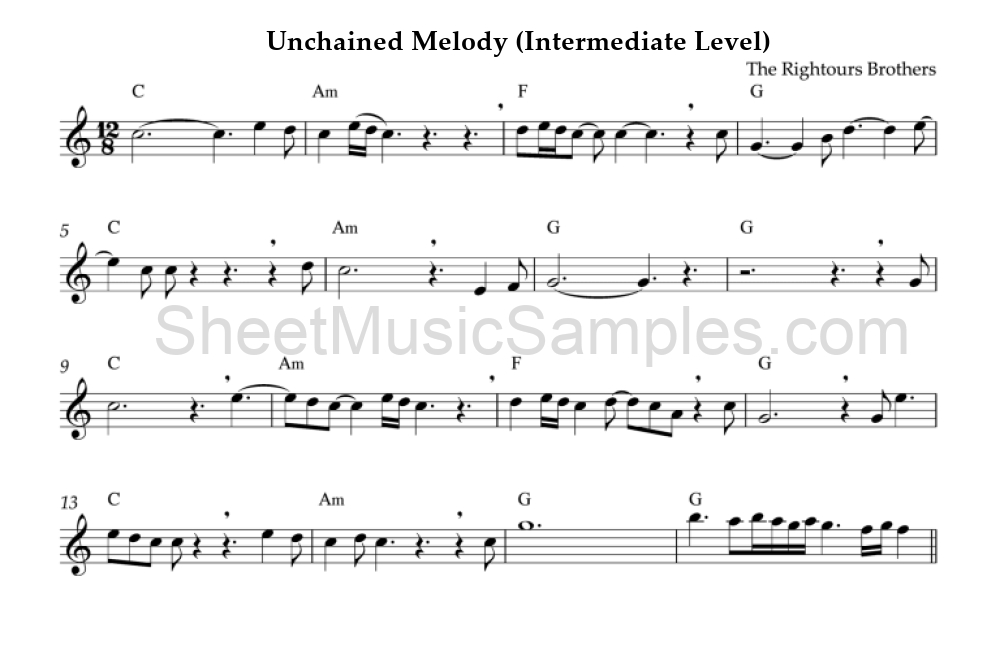 Unchained Melody (Intermediate Level)