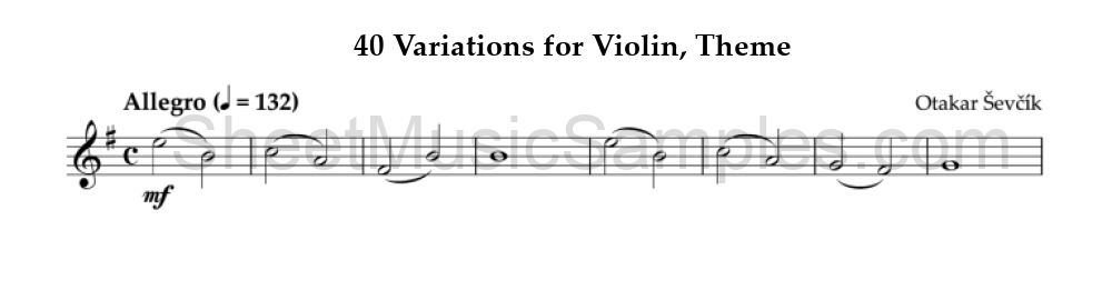 40 Variations for Violin, Theme