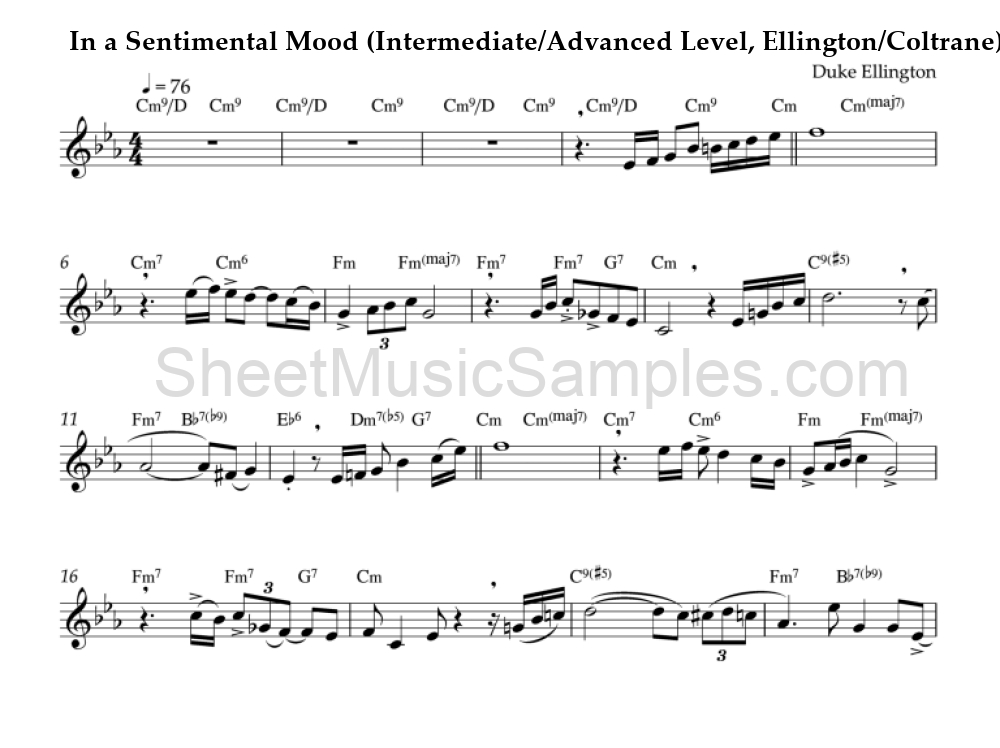 In a Sentimental Mood (Intermediate/Advanced Level, Ellington/Coltrane)