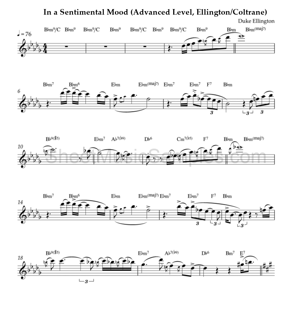 In a Sentimental Mood (Advanced Level, Ellington/Coltrane)