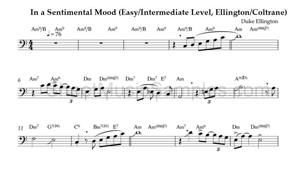 In a Sentimental Mood (Easy/Intermediate Level, Ellington/Coltrane)