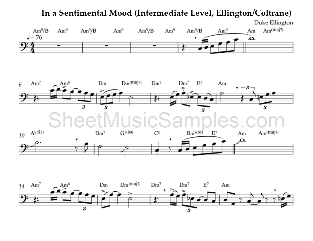 In a Sentimental Mood (Intermediate Level, Ellington/Coltrane)