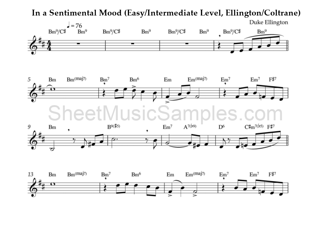 In a Sentimental Mood (Easy/Intermediate Level, Ellington/Coltrane)