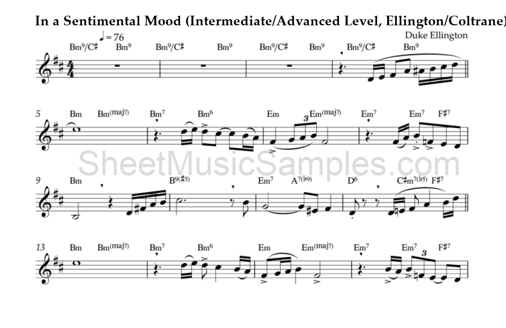 In a Sentimental Mood (Intermediate/Advanced Level, Ellington/Coltrane)