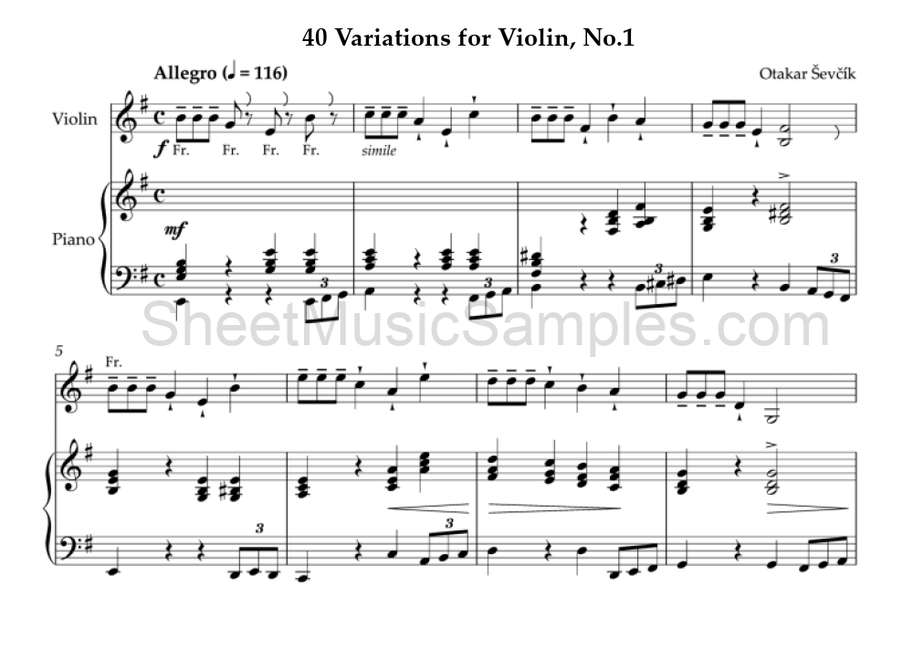 40 Variations for Violin, No.1