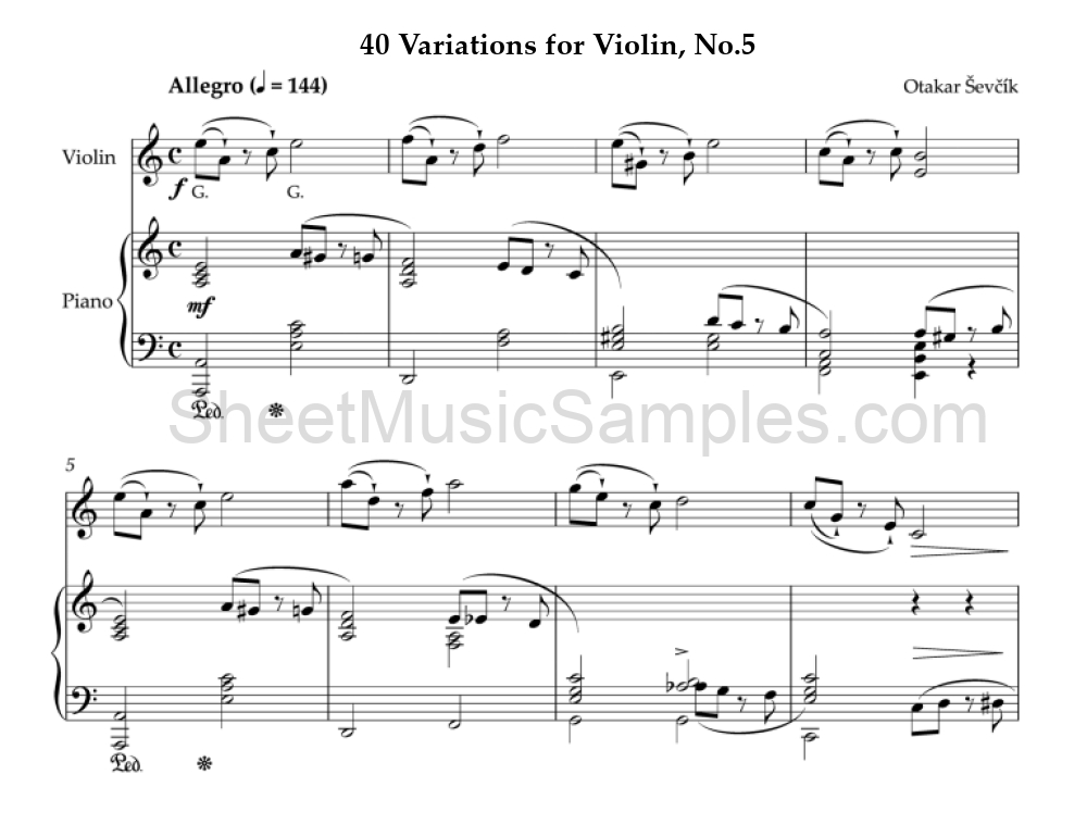 40 Variations for Violin, No.5