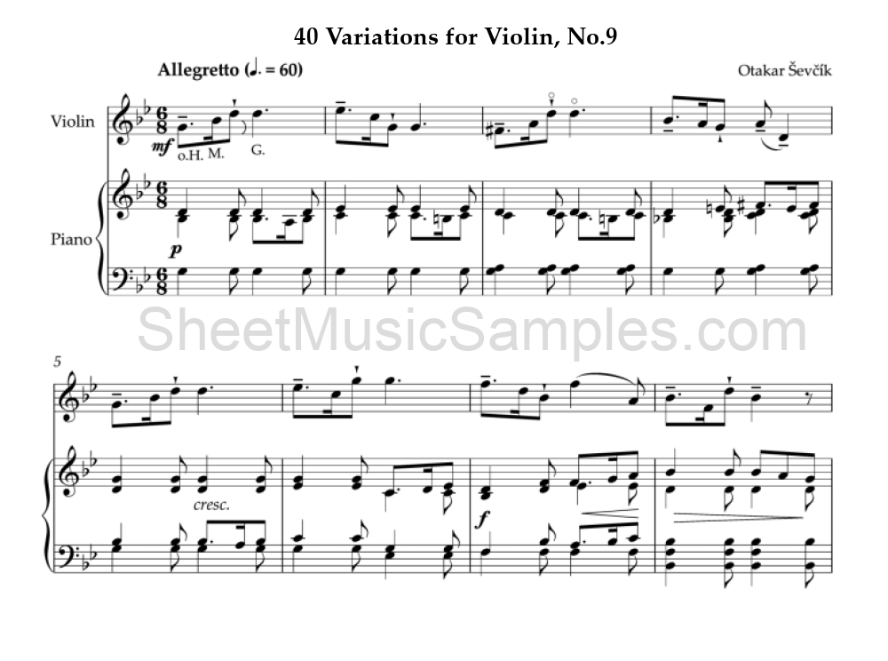 40 Variations for Violin, No.9