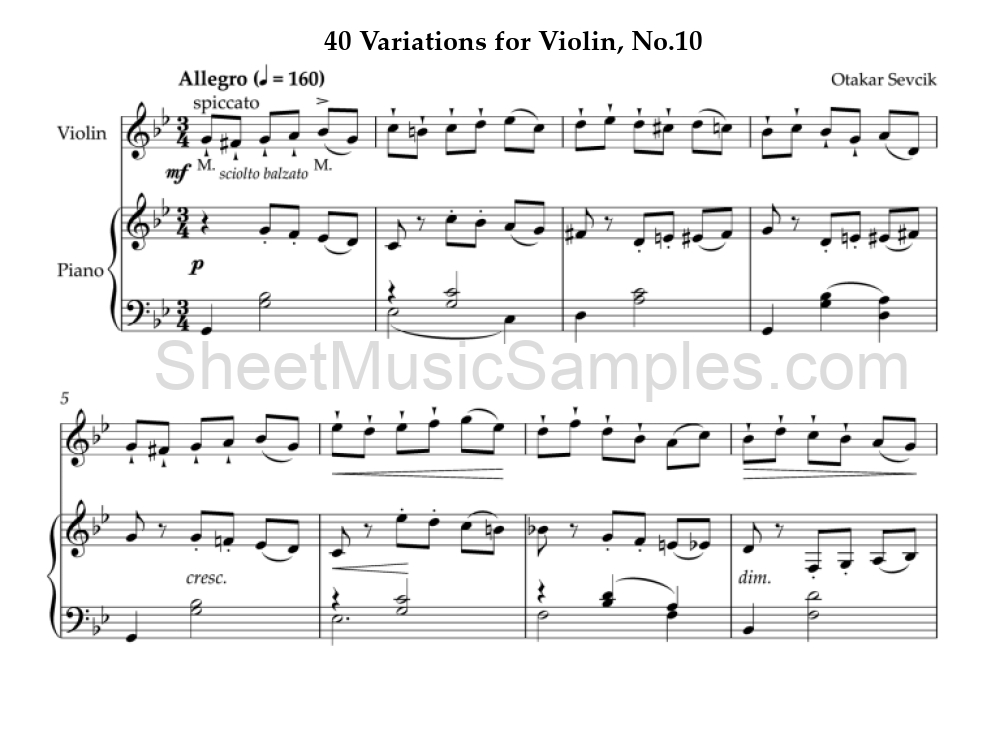 40 Variations for Violin, No.10