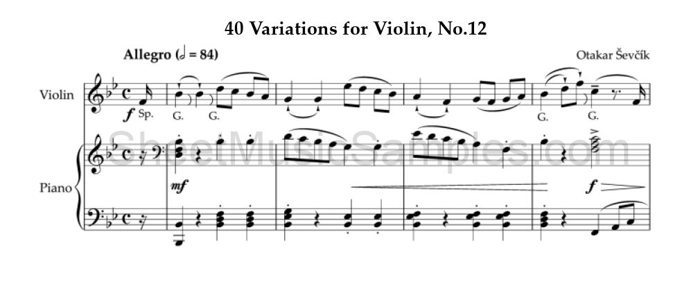 40 Variations for Violin, No.12