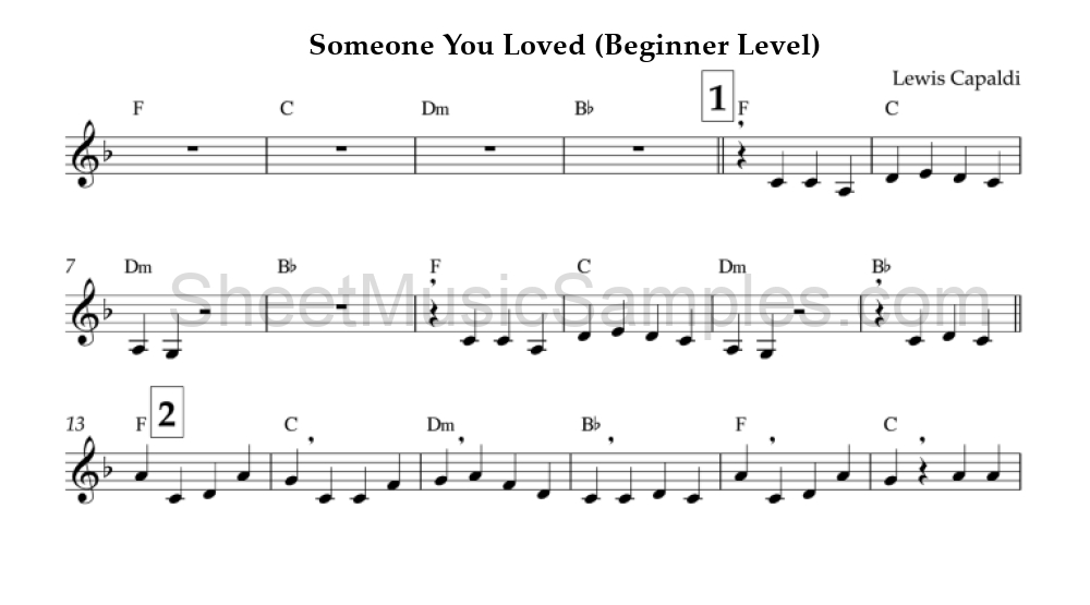 Someone You Loved (Beginner Level)