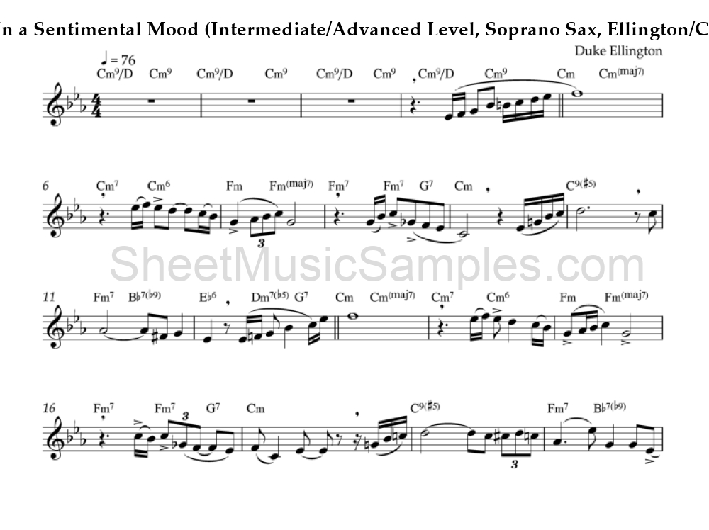 In a Sentimental Mood (Intermediate/Advanced Level, Soprano Sax, Ellington/Coltrane)